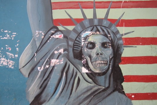 The walls of the former American embassy in Tehran are emblazoned with anti-US graffiti.