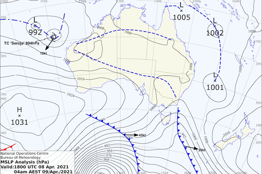 Friday's mean sea-level pressure analysis