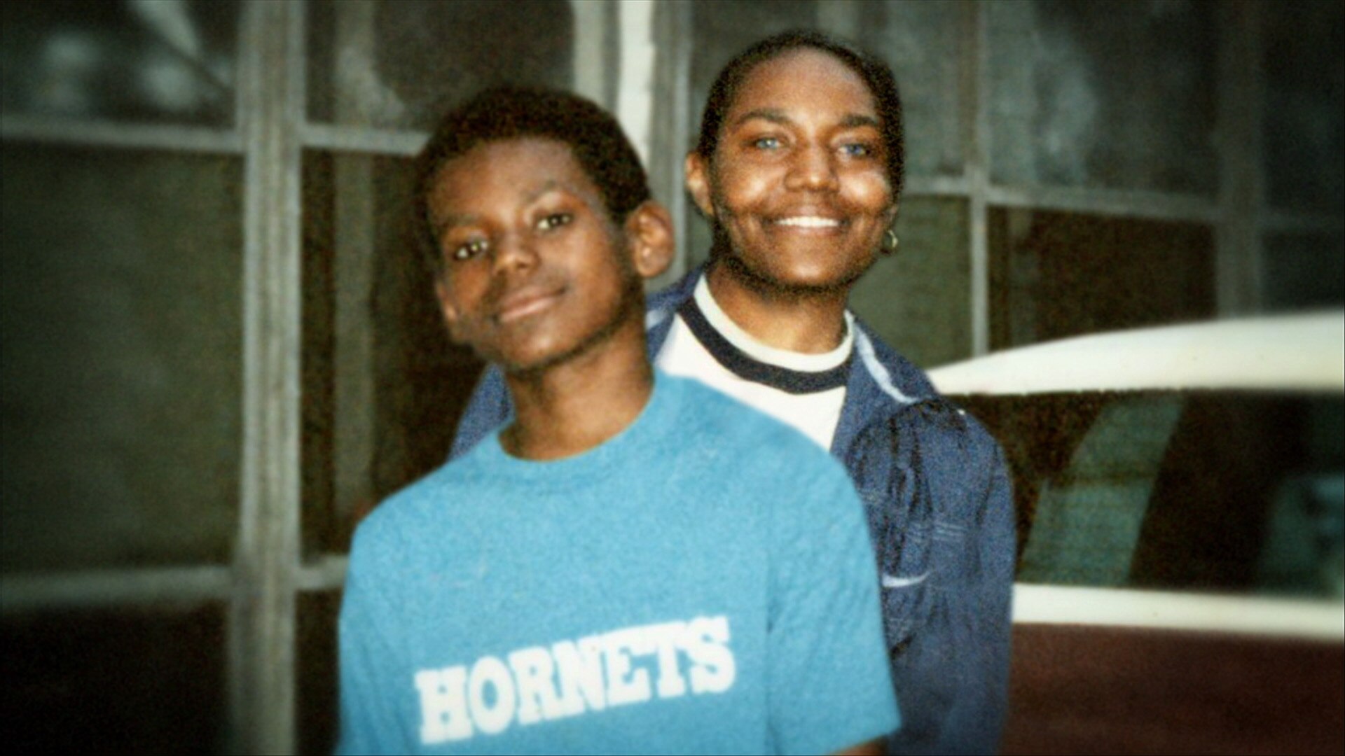 A young boy and his mother. 