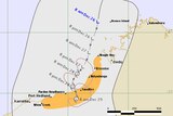 A map showing the system moving down past Broome and crossing the coast south of Sandfire Roadhouse.