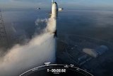 a space rocket launches 