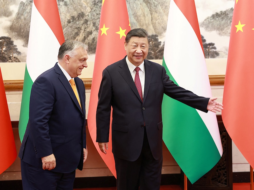 匈牙利总统欧尔班在北京会晤中国国家主席习近平。