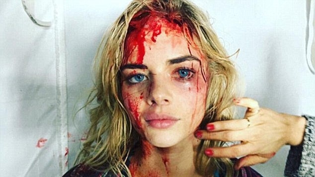 A production image of Samara Weaving from Ash Vs Evil Dead TV series.