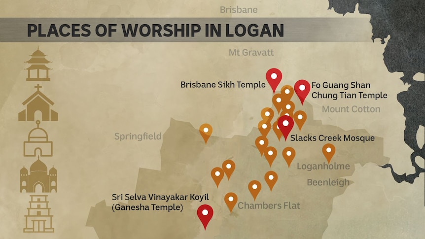 Dozens of temples, churches, mosques and places of worship are scattered across Logan.