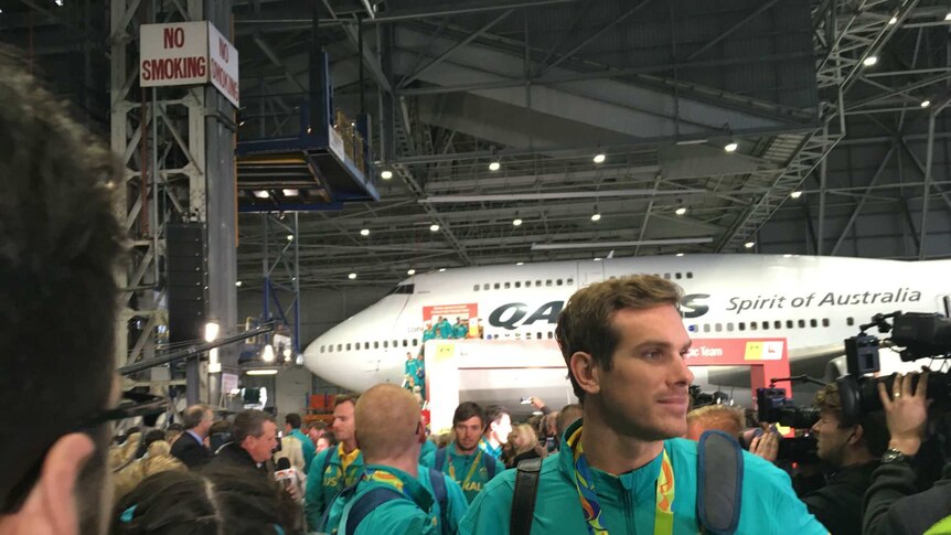 Athletes arrive at Sydney Airport