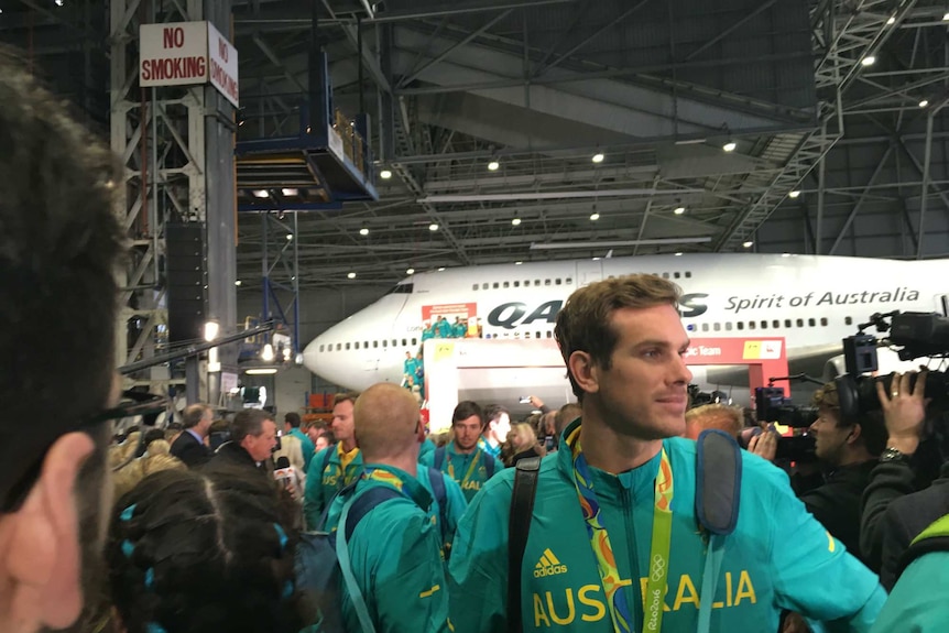 Athletes arrive at Sydney Airport