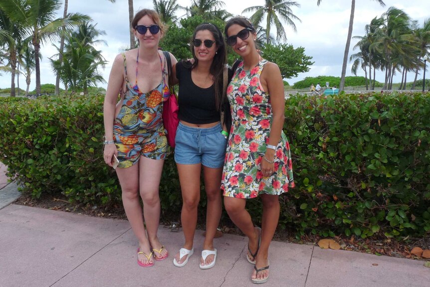 Tourists at Miami Beach.