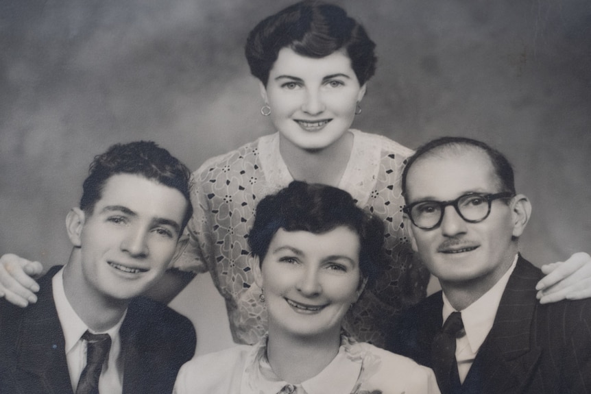 Gay Welch with her mother, father and brother.