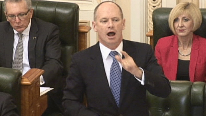 TV still of Qld Premier Campbell Newman in state parliament. Thurs May 22, 2014