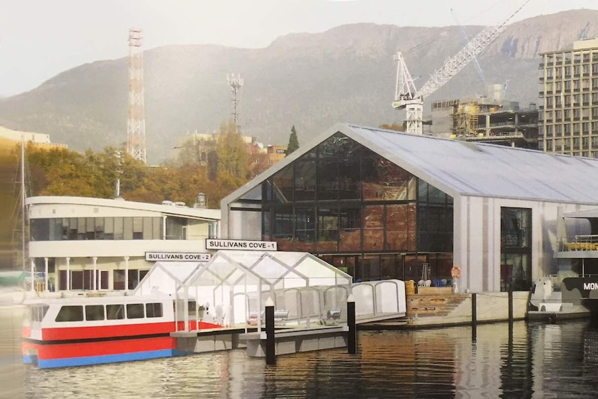 Illustration of proposed ferry terminal at Sullivan's Cove.