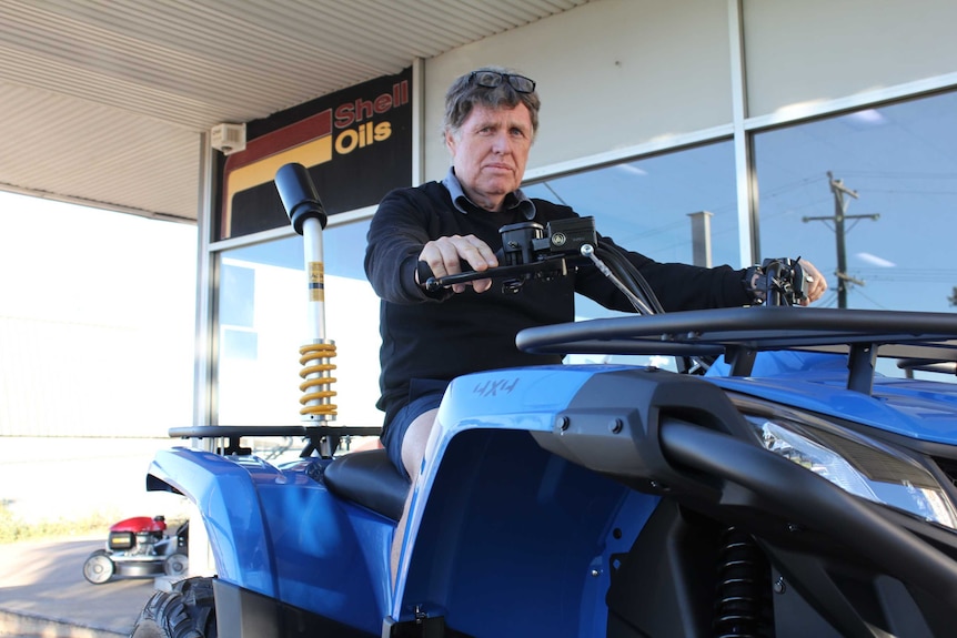 Terry Hanson on a four wheeler in Mount Isa