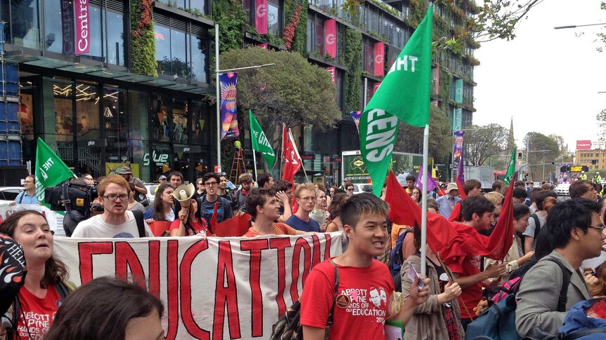 Student rally outside UTS