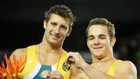 Joshua Jefferis and Philippe Rizzo pose with their medals.