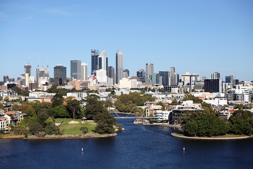 Perth city with the river in the foreground
