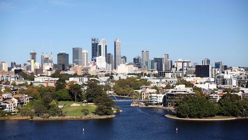 Perth city with the river in the foreground