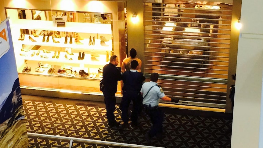 A man was arrested at the scene of the stabbing at Westfield Parramatta on Monday.