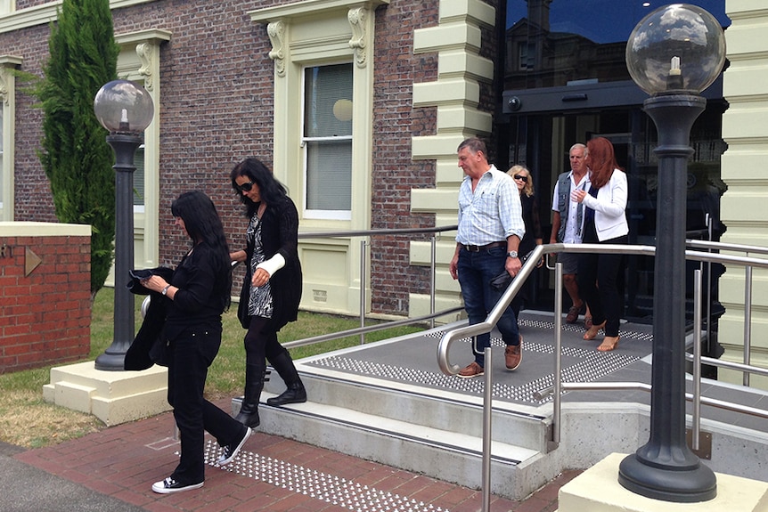 Family of Dean Pieter Manshanden leave Launceston Supreme Court.