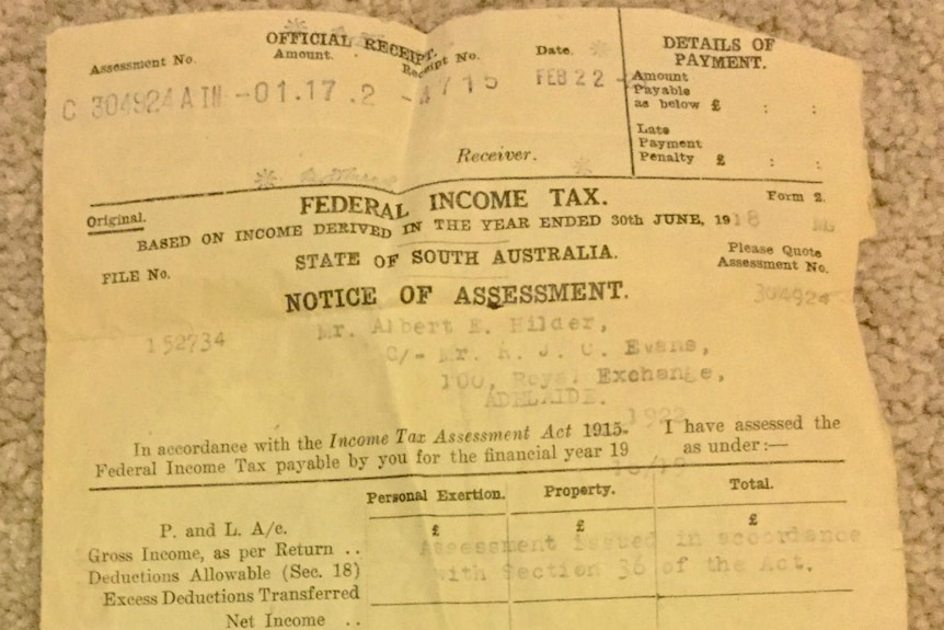 Old federal income tax document