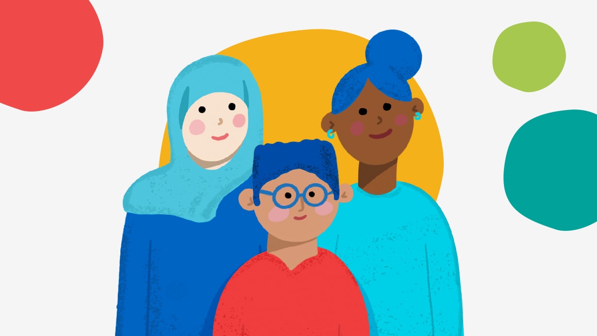 Digital drawing of a family