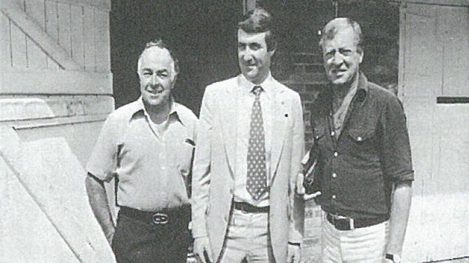 Harry M Miller with fellow breeders Paul Trenoweth and Graham Kennedy.