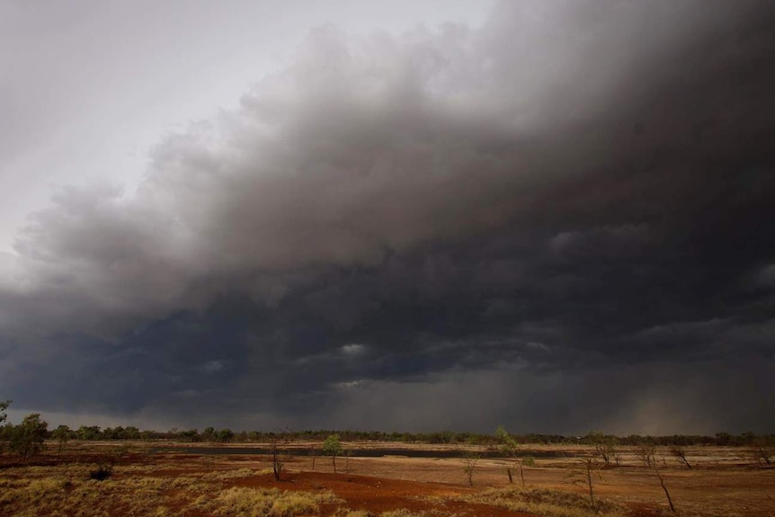 Storm dumps rain in Gulf of Carpentaria in north-west Queensland.