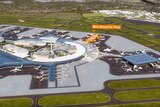 Artists' impression of the new Perth Airport including planes