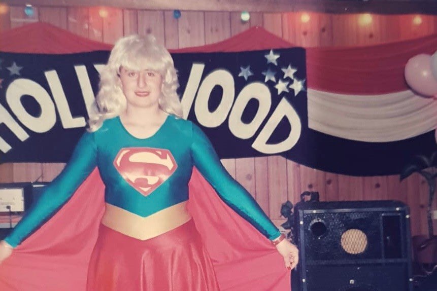 Gladys Berejiklian dressed as superwoman