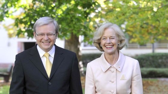 LtoR Prime Minister Kevin Rudd and Queensland Governor Quentin Bryce