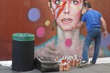 James Cochran paints his David Bowie mural