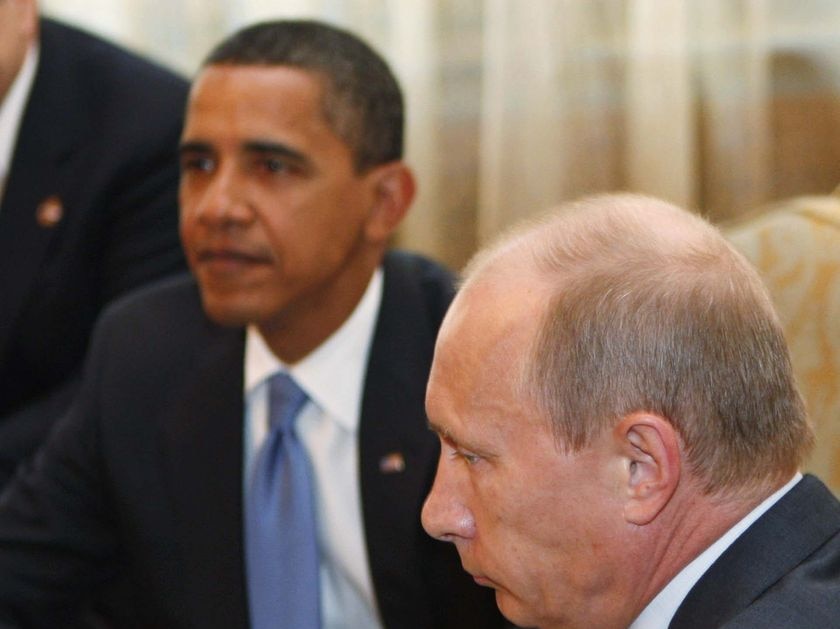 US President Barack Obama with Russia's Vladimir Putin