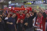 Liverpool fans at Melbourne Airport