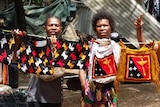 Bilum weavers and families in Port Moresby