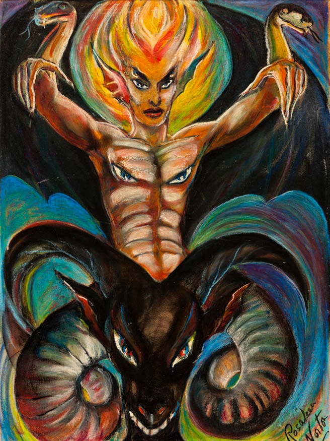 Rosaleen Norton's artwork called Lucifer and the Goat of Mendes