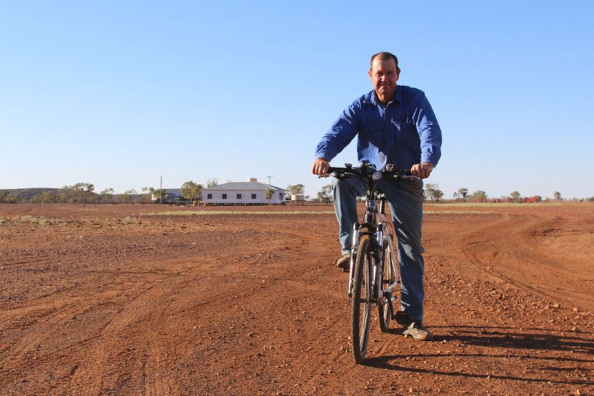 Outback Queensland grazier and grandfather Pat Hegarty turns to triathlons to distract from the drought.