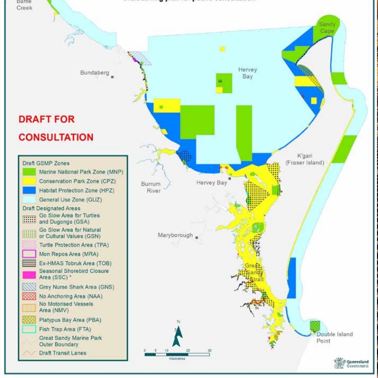 A map of the great sandy marine park 