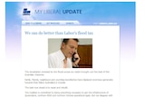 The email provides a link to the Liberal Party's website where donations can be made
