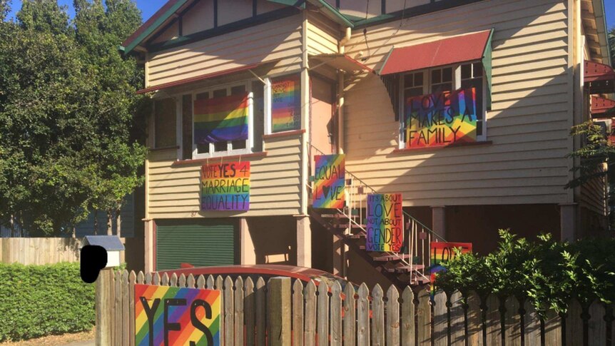 Two windows were broken in a homophobic attack at Olivia Hill's Woolloongabba home on Sunday night.