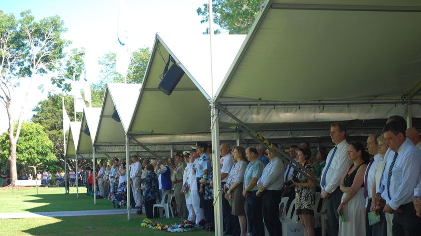 Hundreds attend the anniversary of the bombing of Darwin.
