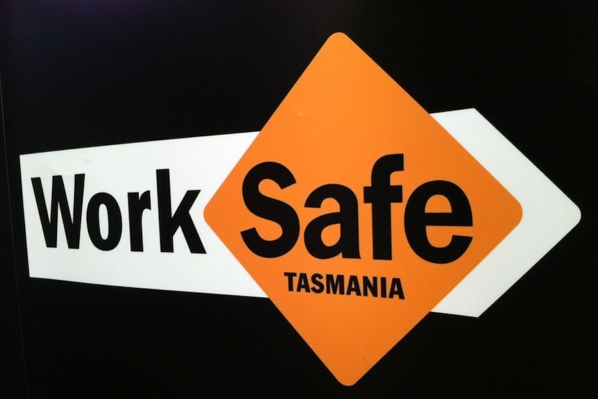 A yellow and white logo on a black background says WorkSafe Tasmania.
