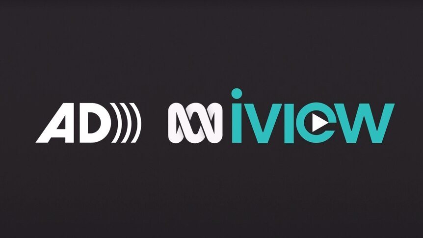 A black background with the text "AD" and the logo for ABC iview