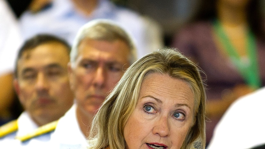Hillary Clinton speaks at the Pacific Island Forum