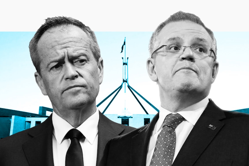 Bill Shorten and Scott Morrison outside parliament house