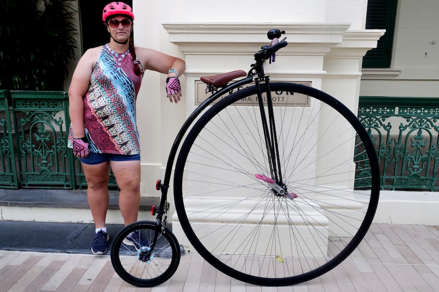 Zara-Lee Goodson with her penny-farthing