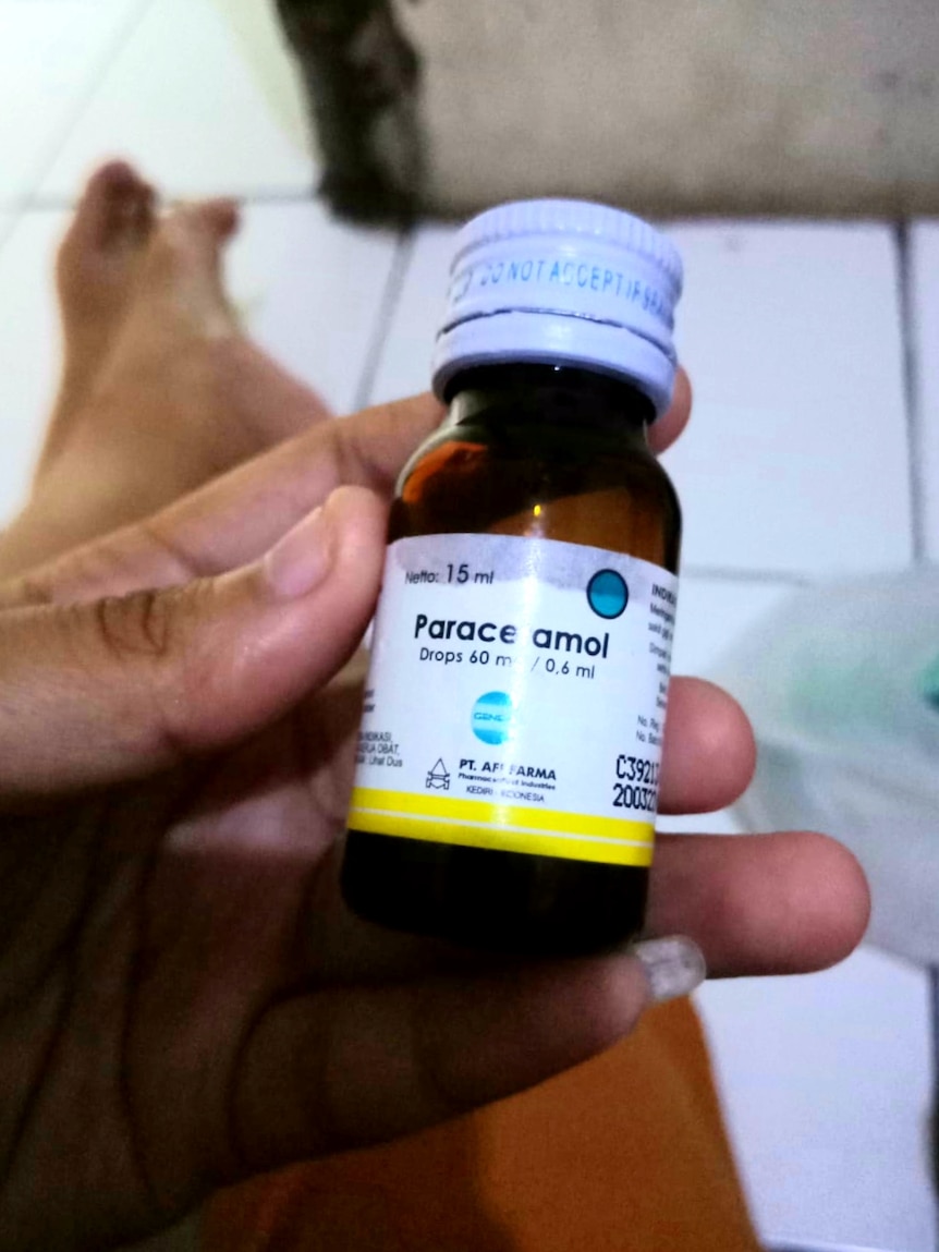Bottle of liquid paracetamol.