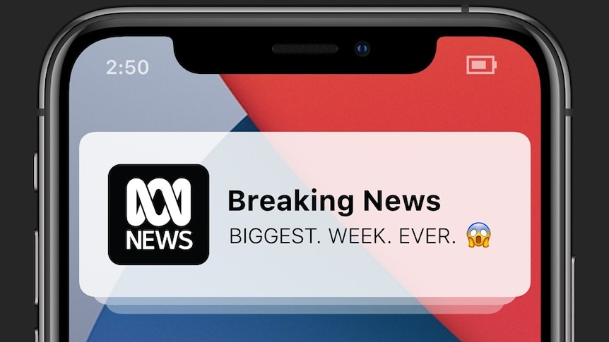 Graphic of a breaking news app alert that reads: BIGGEST. WEEK. EVER.