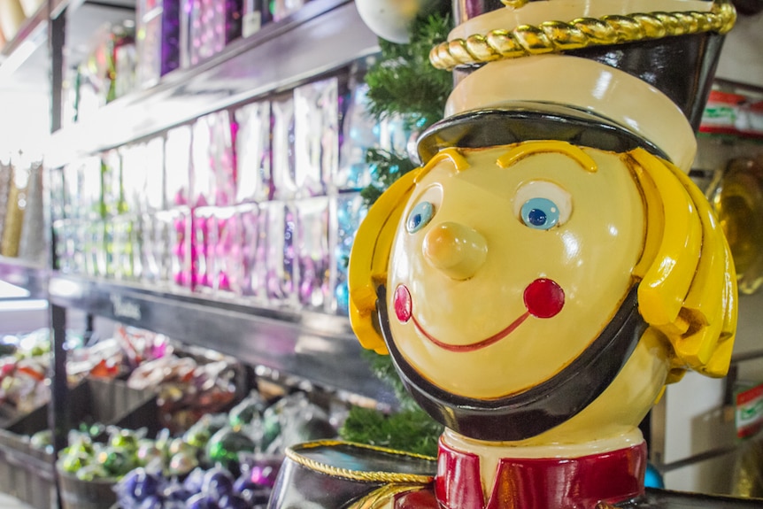 One of the life-sized Nutcracker soldiers used in shopping centres decorations.