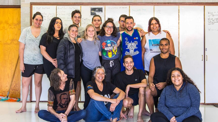 A group of young Aboriginal acting students