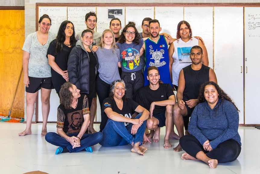A group of young Aboriginal acting students