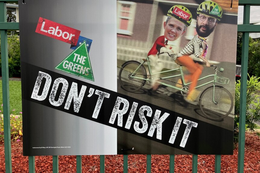 An LNP poster warning against a Labor Greens coalition