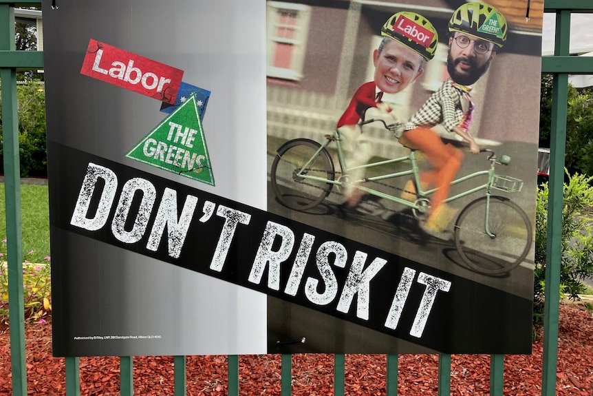 An LNP poster warning against a Labor Greens coalition